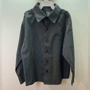 NWOT Dockers Boys Size 6 Black Pinstripe Dress Shirt